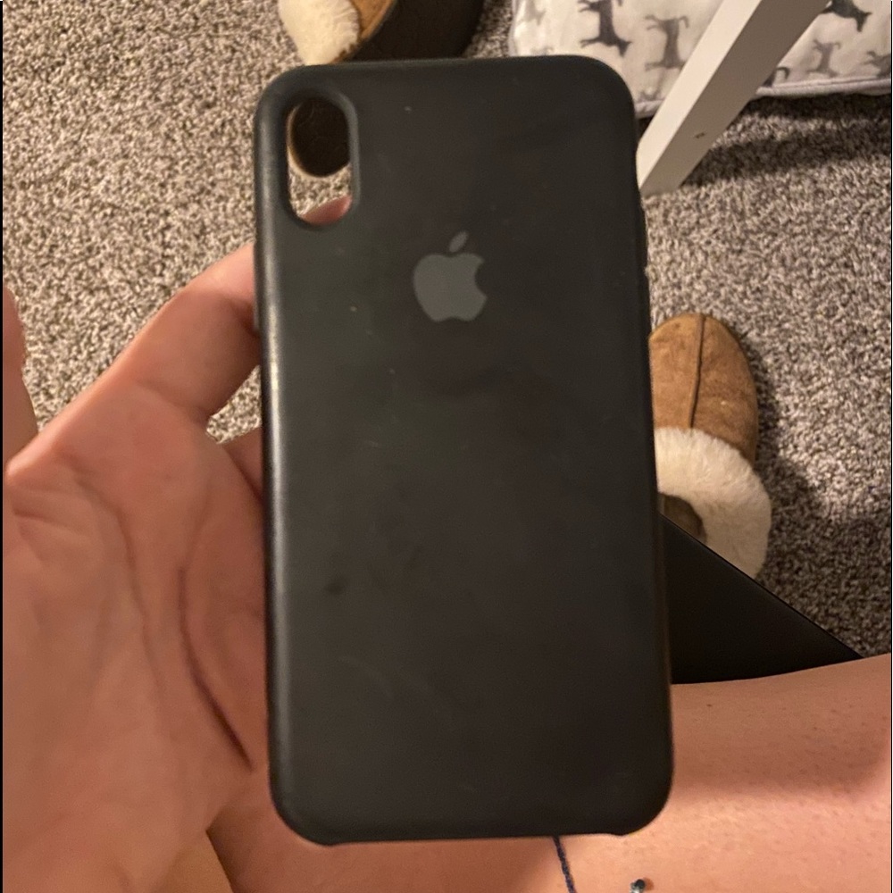 Black apple I phone X case